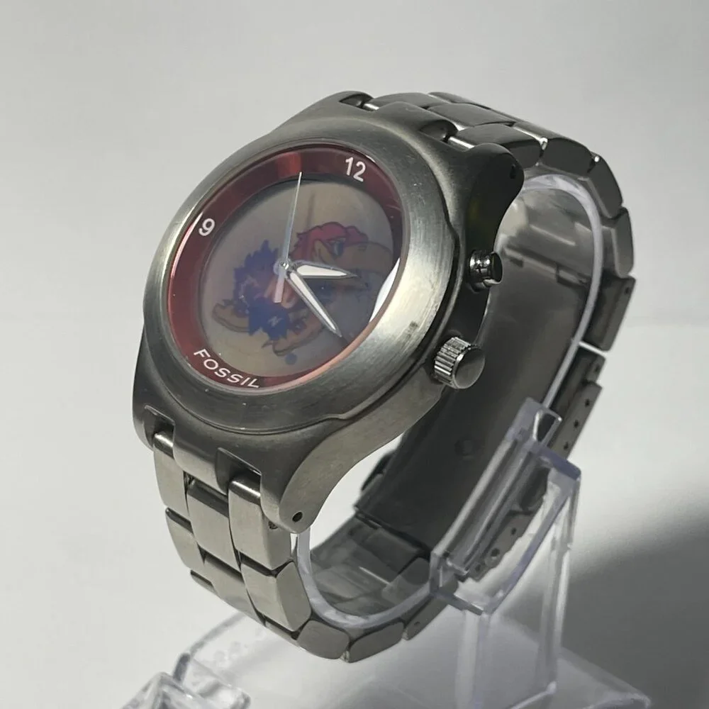 Kansas Jayhawks NCAA Stainless-Steel Kaleido Watch by Fossil NEW (RARE)